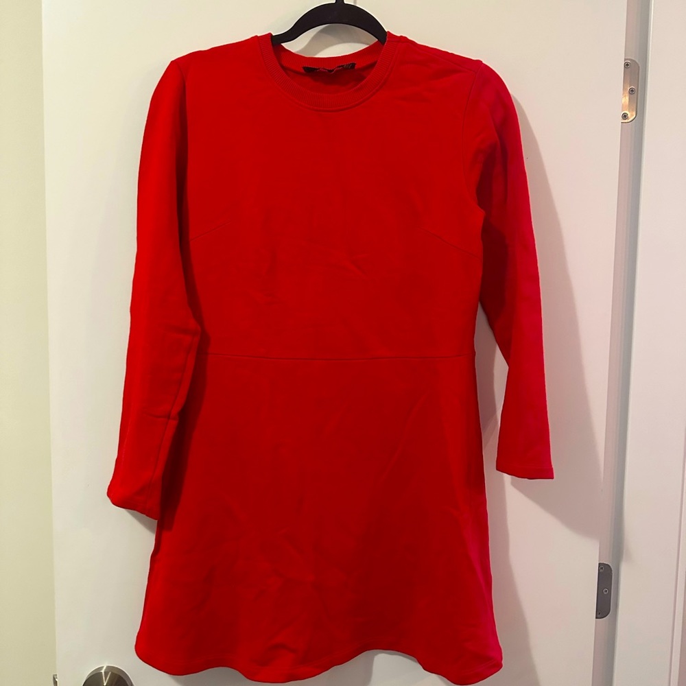 Zara A-line Red Dress